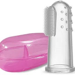 Baby Silicone Finger ToothBrush/Tongue Cleaner with case Ultra Soft Toothbrush-image-6