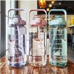 LargeCapacity Water Bottle Motivational trasparent travel bisycle 2000 ml Bottle 2000 ml Sipper-image-89