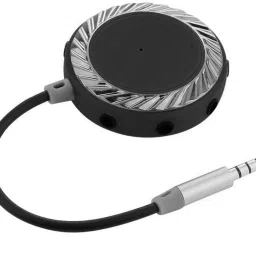 Kingdom Black 9 Way 3.5mm Stereo Audio Splitter Adapter Headset, Headphone, Earphone Splitter with Round Pouch| Black Phone Converter-picture-11