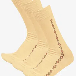Bodycare Men Pack of 3 Patterned Moisture Wicking Combed Cotton Calf Length Socks-20