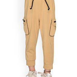 SPUNKIES Boys Beige Solid Organic Cotton Joggers-image-35