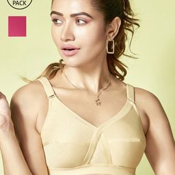 Floret Pack of 2 Beige & Pink Everyday Bra-image-53