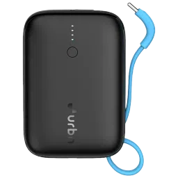 urbn Nano Link 10000 mAh 22.5W Fast Charging Power Bank (1 Type A and 2 Type C Ports, Power Delivery Compatible, Black)-picture-2