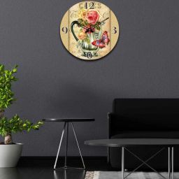 olive tree Flowers 12 Inches Classic Wooden Clock-picture-47
