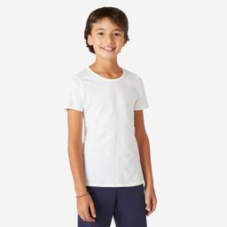 Boys Basic Cotton T-Shirt - White-image-6