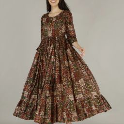 Women Gown Green Ankle Length Dress-image-45