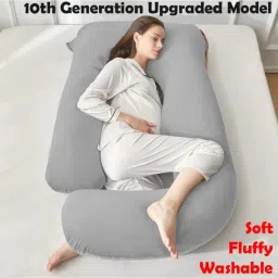Ultra soft j shaped pillow Polyester Fibre Solid Pregnancy Pillow Pack of 1-image-28