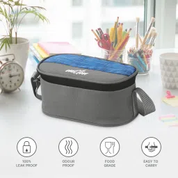 milton Master Lunch Max (3 Containers,1 x 675 ml , 2 X 280 ml each) With Jacket, Blue 3 Containers Lunch Box image 2