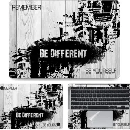 dzazner Fullbody 4 in 1 Precision Cut Laptop Skin Wrap (Top, Bottom, Around Keyboard, Trackpad Protector) Decal Vinyl Sticker Compatible for MacBook Air 13 Inch M1 2020, Model A2337 - Be Different Wooden Self Adhesive Vinyl Laptop Decal 13-image-93