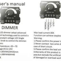 Divinext DC 12V 24V 30A Adjustable Dimmer Switch Control LED Driver Power Supply PWM Dimming Controller Dimmer Switch image 4