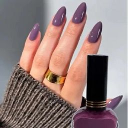 Easy to Apply & Quick Drying, Professional Glossy purple Nail Paint Glossy purple-image-84