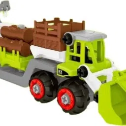 DIY 3-in-1 Disassembling Farm Truck with Safe Screw Driver for Kids (Green)-34