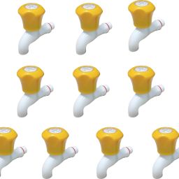 Pvc White Cobra Yellow bib cock Taps pack10 pvc taps for bathroom standard size 1/2" - for hot & cold water bib tap Bib Tap Faucet-image-25