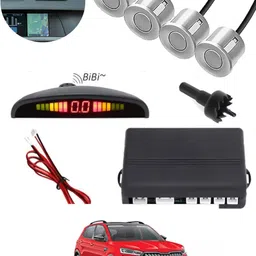 ccmm Silver Reverse 4Pcs Parking Sensor With Led Display/Buzzer For Car-167 Universal Silver Increased Safety 4pcs Sensor For Vehicle-167 Parking Sensor-picture-19
