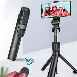 EAYS Latest Collection MIni SIZE XT02 Wireless Integrated Folding Telescopic Tripod Mobile Phone Selfie Stick,Wireless Bluetooth Selfie Stick Tripod Foldable Tripod Monopods Tripod Kit, Tripod Bracket Monopod, Tripod image 3