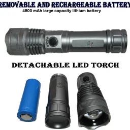 waken LED Torch Light Focus Zoom Hand Torch 5-Light Modes 4800mAh Waterproof Metal 983 Torch image 3