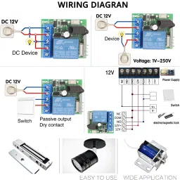 robo ocean 433MHz RF Remote Transmitter Receiver DC 12V 1 Channel Relay Module [Pack of 2] Electronic Components Electronic Hobby Kit image 3