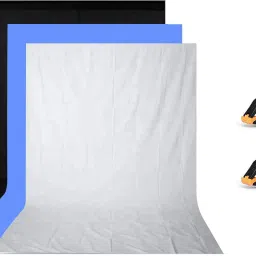Hiffin ® 8x12 ft Blue|White|Black Screen, Photography Backdrop Background Black Reflector Umbrella-45