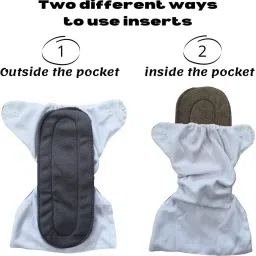 wagwanfly Cloth Diapers for Babies | Reusable Diaper Cloth With 1 Black Insert Pad (Red) image 3