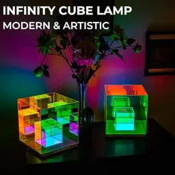 myrra Magical Colorful 3D Infinity Cube Table RGB LED Lamp Table Lamp image 3