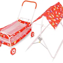 tip 'n' top Baby Cradle with Mosquito Net & Canopy | Foldable Rocking Jhula for Newborns Bassinet image 5