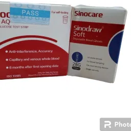 Sinocare Safe AQ Combo Sinodraw Soft 50 Lancets 50 Glucometer Strips-18