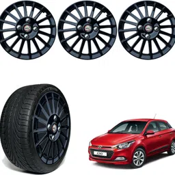 wolkomhome Car Wheel cap, Hub Cap 14 Inch Wheel Cover Multi Spike Full Black CS82 Wheel Cover For Hyundai KUV 100-picture-4