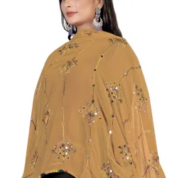 Chiffon Embellished Gold Women Dupatta-image-24