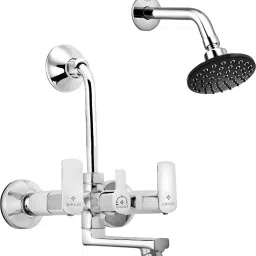 ENICET Brass Wallmixer with overhead shower rain flow-40