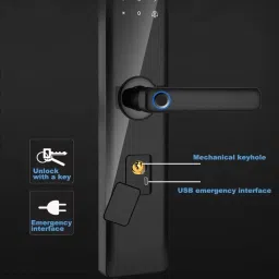Toss Smart 4-in-1 Unlock (Fingerprint, PIN, RFID, Manual Key) | Smart Lock for Home & Office | Biometric Security | USB Backup | 2-Year Warranty Smart Door Lock image 3