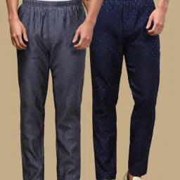 Pack of 2 Mens Ethnic Motif Viscoseblend Pyjama with adjustable waistband and Side Pockets Men Pyjama-image-51