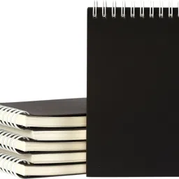 A6 Blank Notepad - 100 GSM Paper, Black Cover | Wirebound Pocket Notebook A7 Note Pad Notebook for Notes, Sketching & Ideas 50 Pages-4