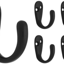 Aluminium Alloys Single J Hook Cloth Hanger Bathroom Wall Door Hooks Hook 1-25