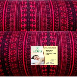 Round Microfibre Geometric Bolster Pack of 2-image-84