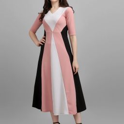 Women Empire Waist Multicolor Maxi/Full Length Dress-image-68