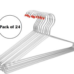 Steel Red Cap Steel Hangers Sturdy Storage for Clothes Steel Shirt Pack of 24 Hangers For Shirt-picture-0