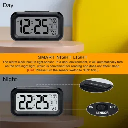 omkarzone Digital Black Clock image 3