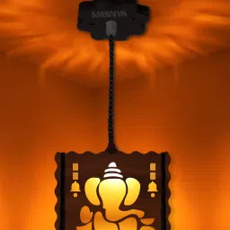 ® 574 God Ganesh ji Magnificent Indoor Decor Hanging Lights With Gold Bulb Pendants Ceiling Lamp-image-66