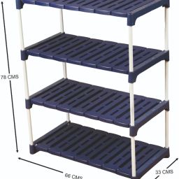 novatic Bookcase 4-Tier Books Storage Organizer Open Display for Home, Office, Library Plastic Open Book Shelf image 4