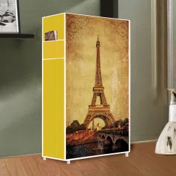 ryuga 6 Shelf Eiffel Tower Printed PP Collapsible Wardrobe image 2