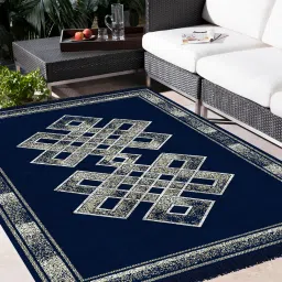 Multicolor, Dark Blue, Gold Chenille Carpet-image-89