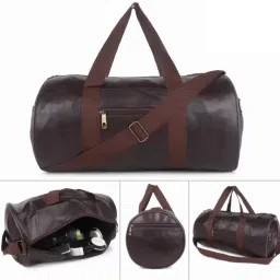 23 L Gym Duffel Bag - Duffel Gym Bag With Wrist Support Band, Shoulder Gym Bag, Travel Bags - Brown-image-88