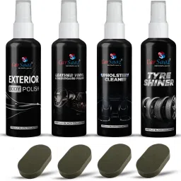Exterior Polish, Dashboard Polish, Upholstery Cleaner, Tyre Polish 100ml, 4 Applicators Combo-10