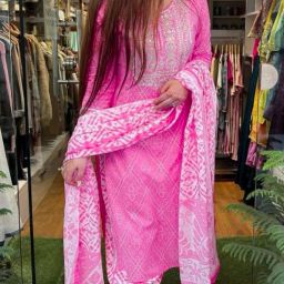 Women Cotton Rayon Kurti Pant Dupatta Set-image-45
