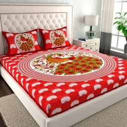 144 TC Cotton Double Paisley Flat Bedsheet-24