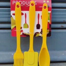 yellow Spatula set (brush,spatula,spoon) for Cooking Mixing & Baking Cake Icing Mixing Spatula-picture-10