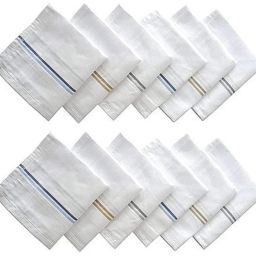 YJ FASHION Premium Striped Handkerchief for Men ["White"] Handkerchief-image-5