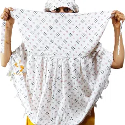 Printed Pure Cotton Women White Fancy Scarf, Scarf-image-121
