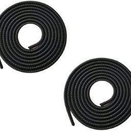 EYNK Spiral Metallic Color (2 Pcs) 1.3 Mtr Each Full Size (Black) USB, Earphone Cable Protector-image-8