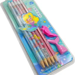 johnnie boy Cute Mermaid Pencil Set with Mermaid Shape Eraser|Pencil Head with Eraser| Pencil-picture-5